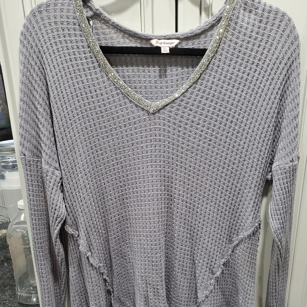 Juicy Couture gray long sleeved Blouse Size XL